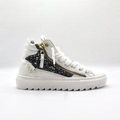 SQUALOS HIGH 2.0 white and black glitter
