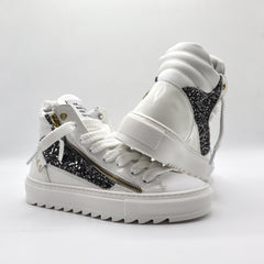 SQUALOS HIGH 2.0 white and black glitter