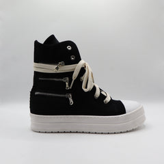 RICK PLUS - BLACK CANVAS Three Zip
