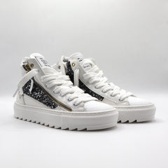SQUALOS HIGH 2.0 white and black glitter